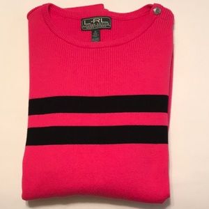NWOT Lauren Ralph Lauren Active Pink/Navy Top